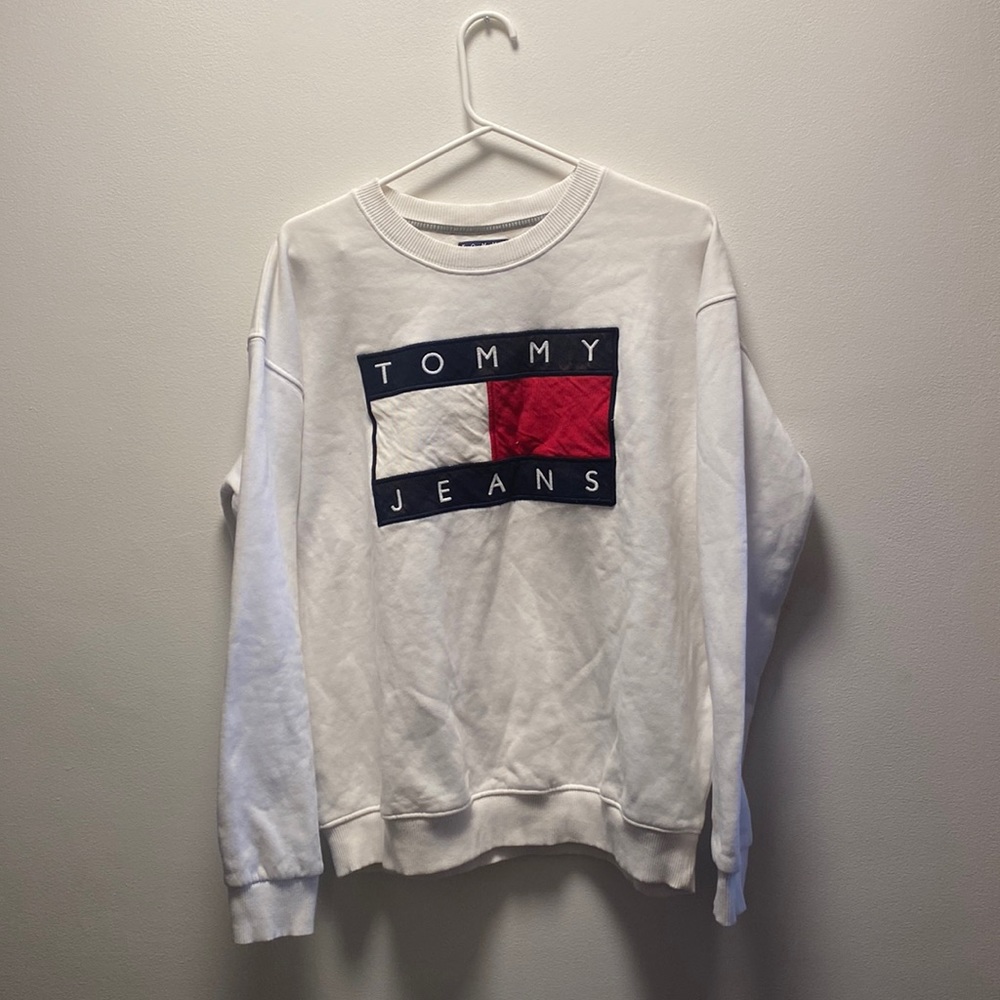 Tommy Hilfiger jeans white sweatshirt women’s large